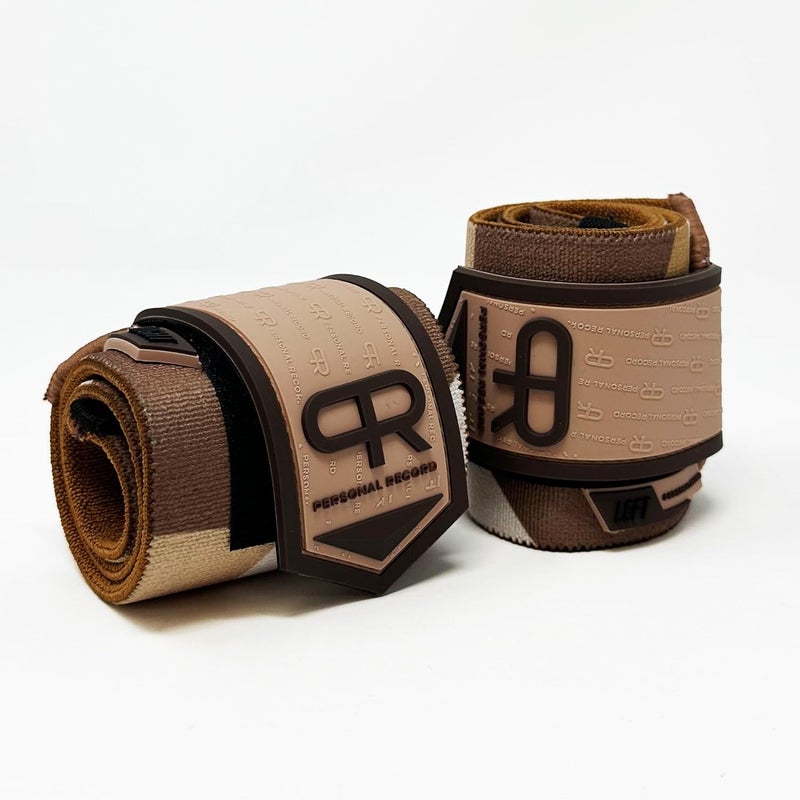 PR Personal Record Heavy Duty Premium Wrist Wraps, More Elasticity, Reinforced Stitching, Extra Wide Strap, Strong Thumb Loop, Larry Wheels Weightlifting Wraps - Image 1